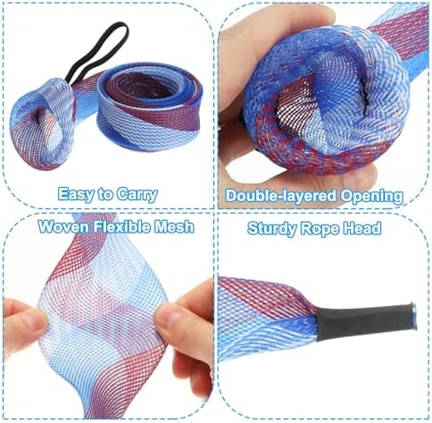PATIKIL Rod Sock, Fishing Rod Sleeve Cover Braided Mesh Pole Protector Gloves Fishing Tools Pointed End for Spinning Fishing Rod Fly Rod Ice Rod Casting Rod - Image 3