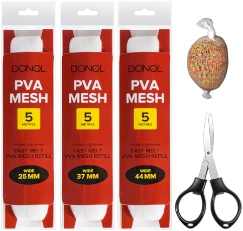 DONQL 5M PVA Mesh for Carp Fishing 3Pcs Fast Water Soluble Mesh Bait Bags by DONQL