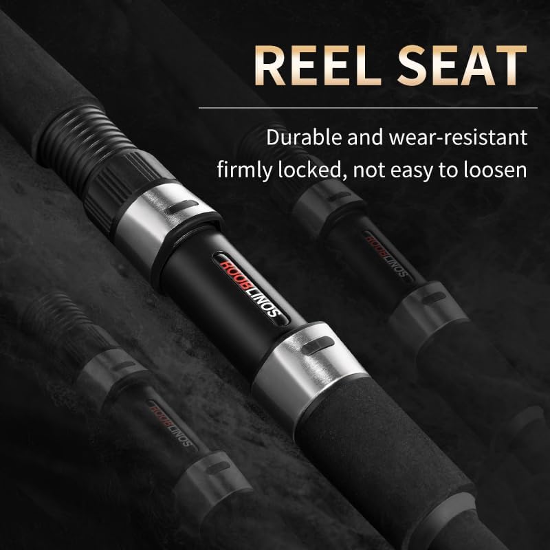 ROOBLINOS Optimism Surf Fishing Rod,10ft, 11 ft, 12ft Carp Fishing Pole, 27T Carbon Fiber Spinning Surf Rod, 3-Piece Portable Saltwater Beach Shore Casting Rod for Big Game Fishing - Image 5