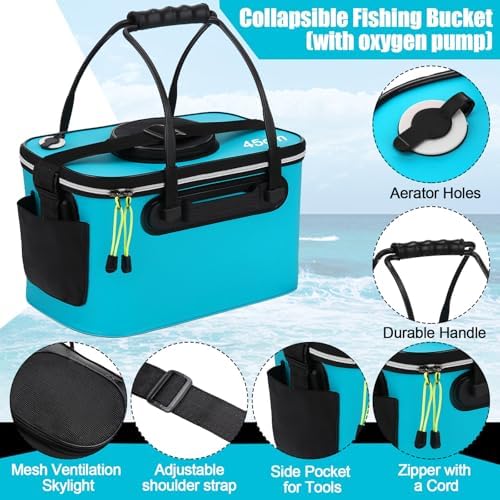 2 Pcs Fishing Bucket and Live Bait Aerator - Image 3