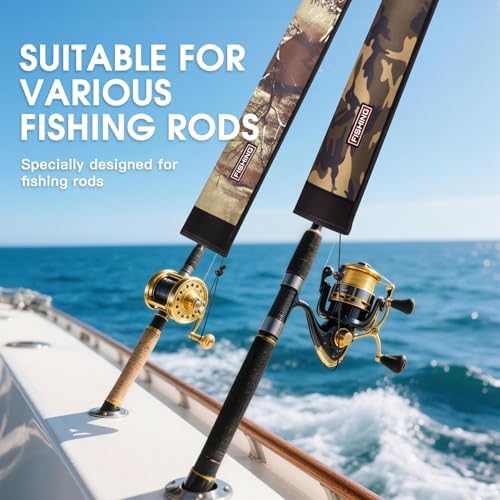 Fishing Rod Sleeve Protector, Waterproof Camouflage Pattern, Fits Casting 62in and Spinning 64in Rods, Hook Resistant with Adjustable Reel Strap, 1 Count - Image 4