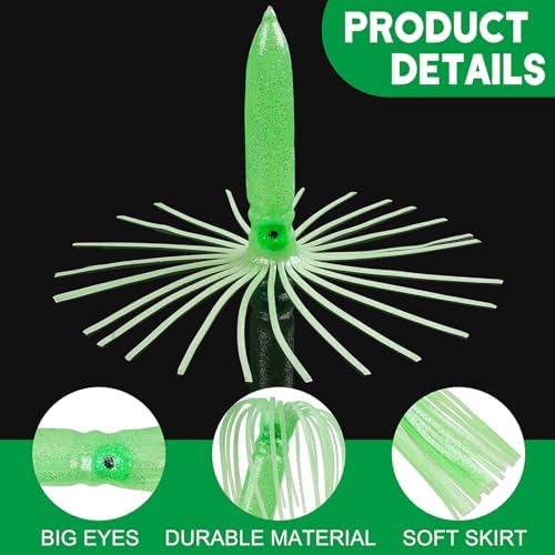 Luminous Octopus Squid Skirts Fishing Lures 3/8pcs Soft Squid Trolling Lure - Image 5