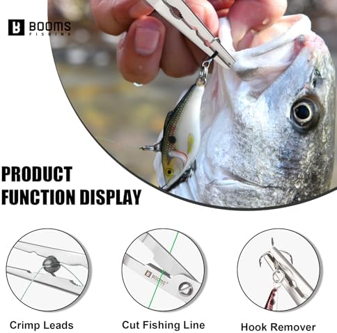 Booms Fishing Hook Remover Pliers, Long Nose, Braid Cutter, Lanyard, Black - Image 3