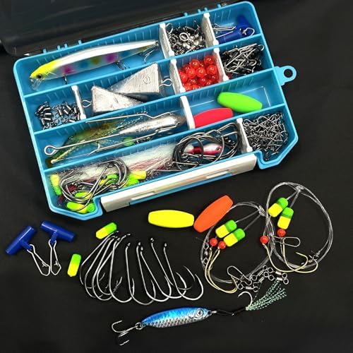 YOTO Surf Fishing Tackle Kit - 170pcs: Complete Ocean Saltwater Gear with Pompano Rig, Lures, Sinkers, Hooks, Swivels, and Accessories for Surf, Casting Fishing Techniques - Image 5