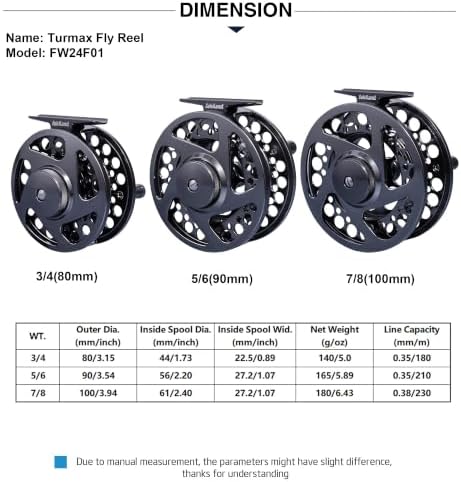 TURMAX MK2 Fly Fishing Reel Combo, CNC Aluminum Large Arbor Fly Reel with 2 Extra Spools and Storage Case, Sealed Carbon Drag, Left/Right Retrieve, 5/6 and 7/8 Line Weight Options - Image 5