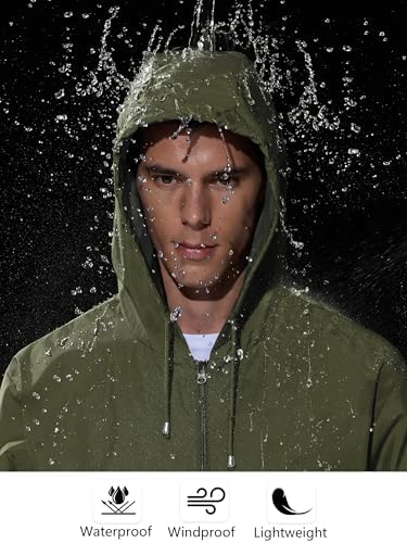 UIQUR Mens Rain Jacket Raincoat Waterproof Windbreaker - Image 4