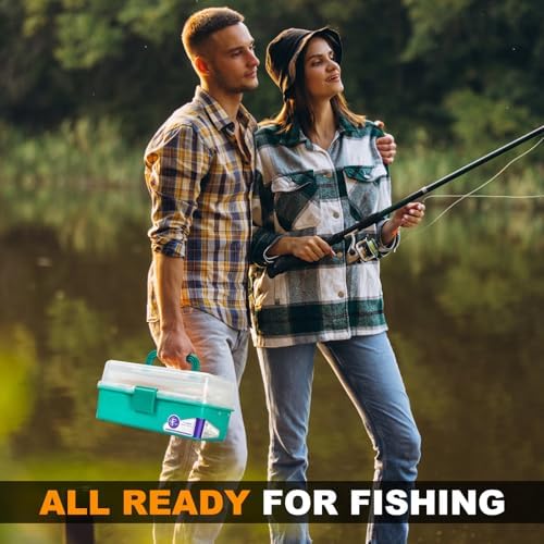 TCMBY 3 Layers Tackle Box with Tackle Included, 321Pcs Fishing Lures Kit Contains Pliers, Crankbait, Hooks, Weights & Accessories, Fishing Gear Bait Lure Gifts for Men Bass Freshwater (Green) - Image 5