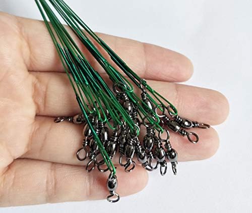 60pcs Fishing Wire Leaders Nylon-Coated Fishing Line Wire Leaders with Swivels and Snaps 6inch, 9inch, 12inch - Image 4