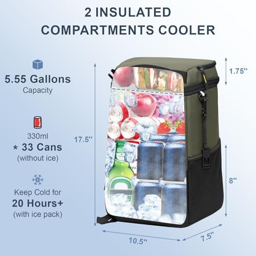 SPARTER Backpack Cooler Insulated 33/49 Can Leakproof Waterproof Bag Beach - Image 2