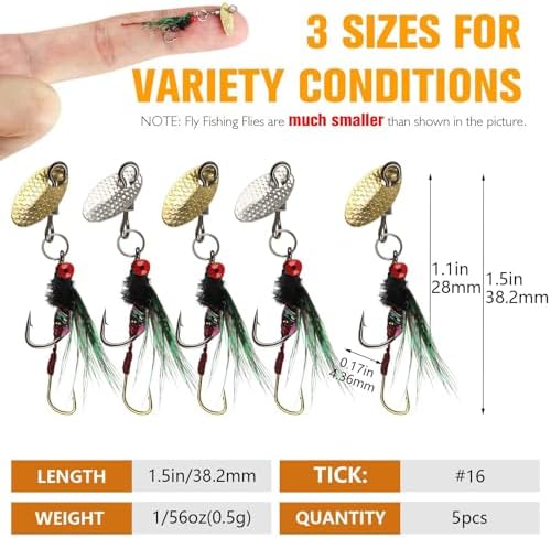 Dovesun Fly Fishing Trout Lures with Fishing Spinner 5PCS/10PCS - Image 5