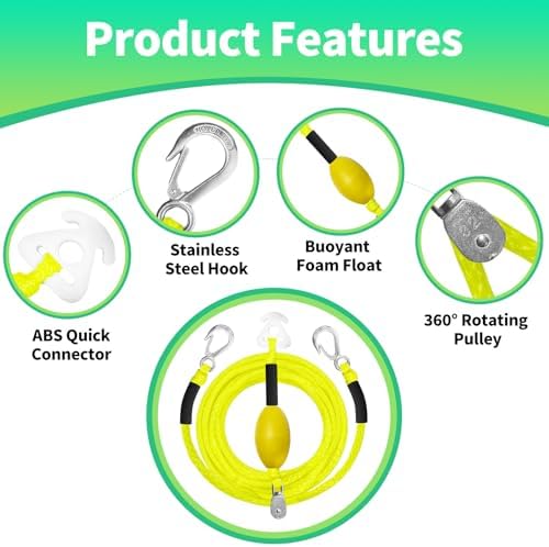 Self Centering Boat Tow Harness for Tubing & Wakeboarding – 3 Foam Floats Anti-Sink Design, Heavy Duty Tow Harness Kits for Pontoon, Jet Ski, Dinghy, 12ft/16ft/24ft - Image 3