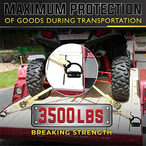 PAMAZY 4PCS 3500lbs Heavy-Duty Steel D-Rings Tie-Down Anchors Ultra-Durable - Image 2