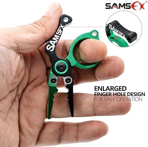 SAMSFX Mini Fishing Pliers with Fly Fishing Zinger Retractor, Fish Hook Remover Tool, Split Ring Pliers for Saltwater & Freshwater, Tungsten Carbide Cutters, Fishing Gear Gift for Anglers - Image 2