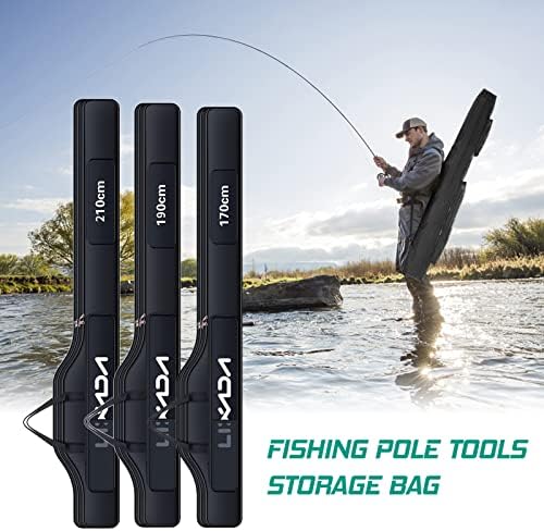 Lixada Portable Fishing Bag Folding Fishing Rod Reel Bag Outdoor Fishing Carrier Bag100cm/130cm/150cm (Black, 170cm), Black, 170cm, Modern - Image 6