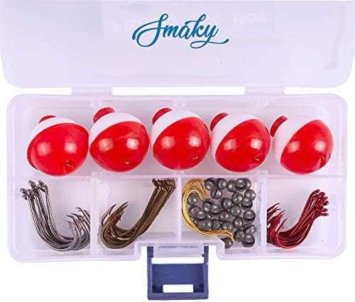 Smaky Fishing Hooks Bobbers - Tackle Kit, 80 Pcs by FishingWithSmaky