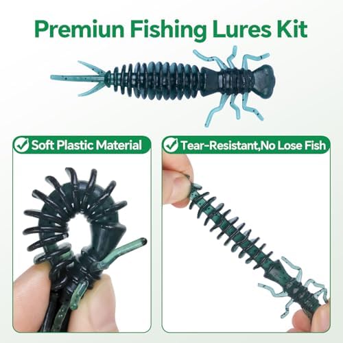 Clearance Bionics-Designed Durable Soft Plastic Fishing Lures Kit with Bonus Accessories, 3/4/5/6 Inch, 9-Type Lifelike Swimbaits in One Gear Set Included Tackle Box for Bass - Image 4