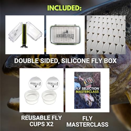 Ventures Fly Co. | 40 Premium Hand Tied Fly Fishing Flies Assortment | Fly Box Included | Dry, Wet, Nymphs, Streamers, Wooly Buggers, Terrestrials | Trout, Bass Lure Set, Kit - Image 3