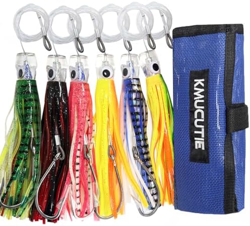 Set 6 Pcs Saltwater Trolling Lure 6.5/7/9 inch Marlin Deep Sea Fishing Bait by kmucutie