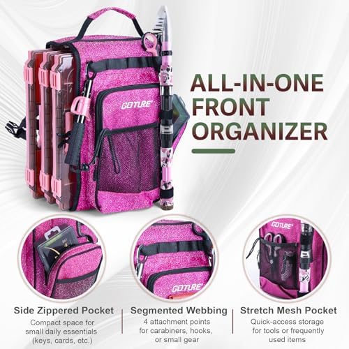 Goture Fishing Kits for Adult,Fishing Pole and Reel Combo, OpenSide Fishing Sling Tackle Storage Bag with 3 Tackle Boxes,Gift for Men - Image 2