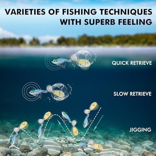 TRUSCEND Swim or Jig Fishing Spinner Baits for Freshwater and Saltwater, Rooster Tail Fishing Lures for Trout Bass Walleye Crappie Salmon Pike, Blade Bait with Copper Blade - Image 6