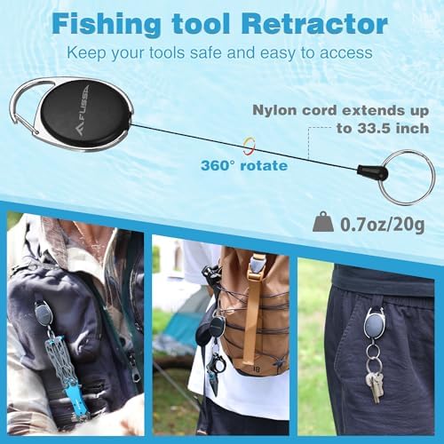 FLISSA Mini Fishing Pliers with Fly Fishing Zinger Retractor - Image 7