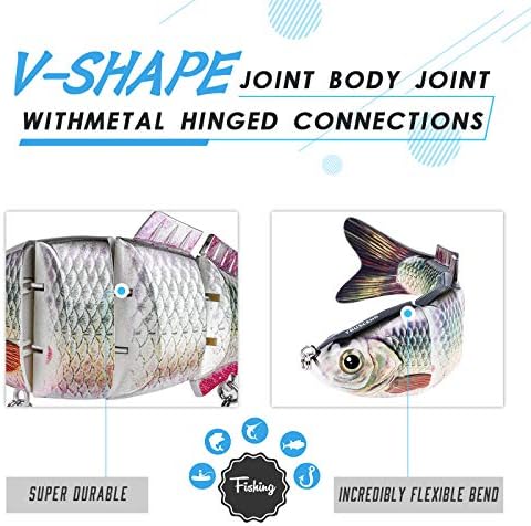 TRUSCEND Swimmax Easy Catch Fishing Lures with BKK Hooks, Wiggling, Vibrating, Rattling and Gurgling for More Bite, Heavy-Duty Dyneema Fiber Jointed Swimbaits for Bass, Trout, Walleye, Crappie, Pike - Image 3