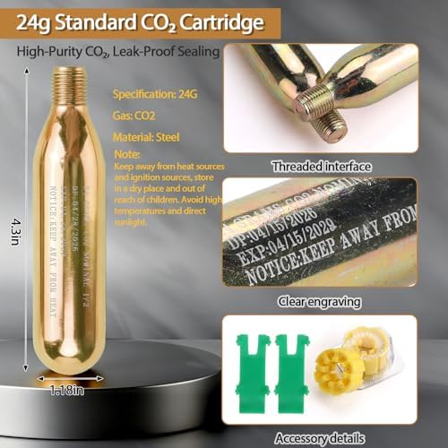 24 Gram CO2 Cartridge Life Jacket Rearming Kit, Auto/Manual PFD, Metal Cartridge for Life Jacket CO2 Cartridges - Image 2
