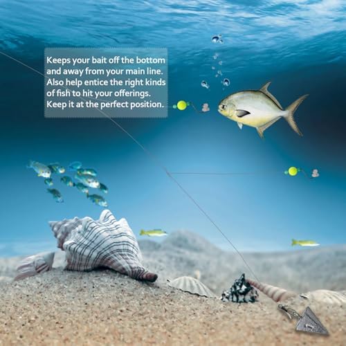 Dovesun 220/104/80/60/54/52/42pcs Pompano Rig Floats for Surf Fishing Foam Bobbers for Fishing Fly Fishing Bobbers Floats Bright Color Kit/Round/Cylindrical/Heart/Bullet/Pill/Spin Shape - Image 4