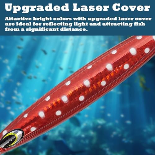 Eupheng Heavy Duty Fishing Jigs Saltwater 200g/300g/400g/500g, Glow in Dark Roller Slow Fall Lead Jig Deep Sea Fishing Jigging Lures for Tuna, Salmon, Sailfish, Grouper Snapper - Image 5