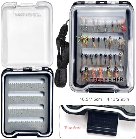 30Pcs Fishing Flies Kit, Tungsten Bead Head Wet Nyphms with Luminous Effect Midge Scuds Streamers Fishing Fly Lures with Box #10#12#14#16 - Image 3