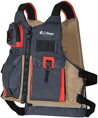 Onyx Kayak Fishing Life Jacket – USCGA PFD/Life Jacket with Multiple Pockets, High-Back Design & Adjustable Straps for Paddle Sports & Fishing by Onyx