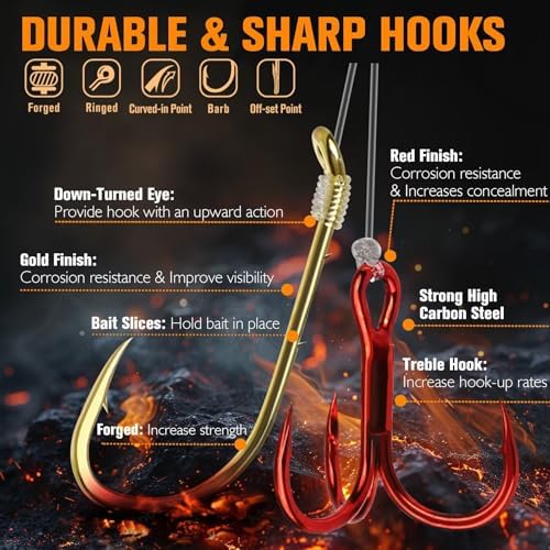Dovesun Crawler Harness Walleye Rigs with Dual-Wing Blade, Float Walleye Spinner Rig for Slow Trolling (0.25 mph), Fluorocarbon Worm Harness, 2 Hook Walleye Fishing Rigs, 7 Pack - Image 5