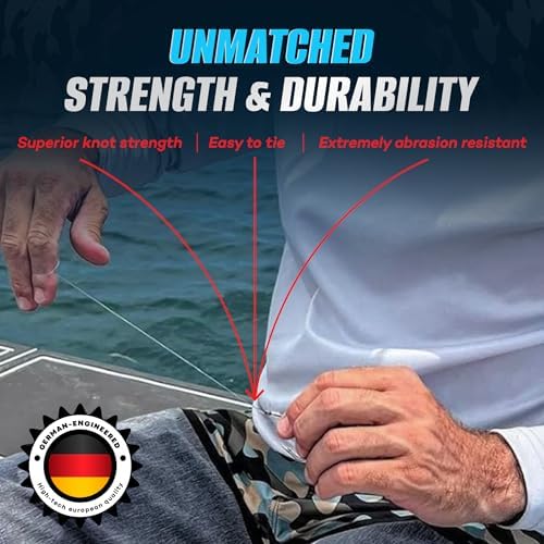 TrikFish Musky Leader Line - Muskie Leaders - Fluorocarbon Leader for Freshwater Fishing - User-Friendly Spool - Clear, Virtually Invisible Underwater - High Strength & Abrasion Resistance - 25 YD - Image 4