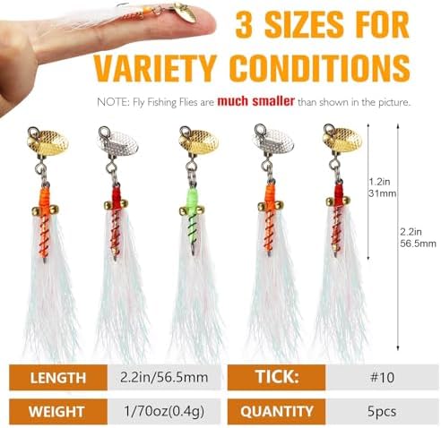 Dovesun Fly Fishing Trout Lures with Fishing Spinner 5PCS/10PCS - Image 4