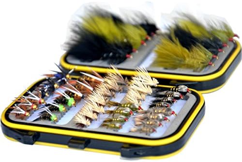 Outdoor Planet Premium Fly Fishing Flies Assortment, 12/24 /48 /66pcs Dry/Wet/Nymph/Streamer Flies, Trout/Bass/Panfish/Salmon Fishing Flies by Outdoor+Planet