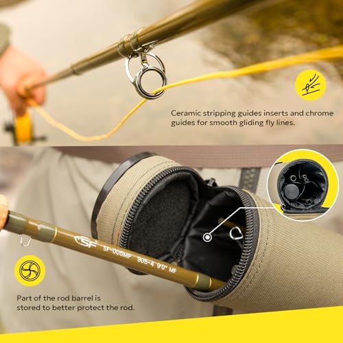 SF SF-005MP Sections Fly Fishing Rod Medium-Fast Action 9 FT - Image 3