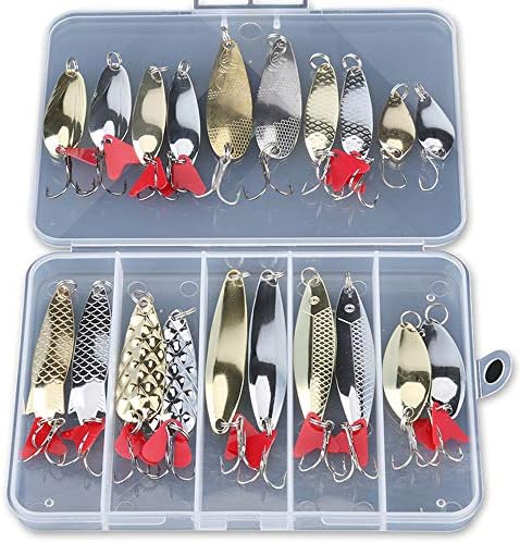 DONQL Spoon Fishing Lures 16pcs Small Fishing Spoons Metal Hard Baits Set by DONQL