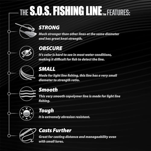 Trout Magnet Trout S.O.S. Fishing Line - 2lb Test, 350 Yard Spool, .16mm Diameter - The Strongest Light Invisible Fishing Line - Made in the USA with Smooth Copolymer for Kink-Free Tangle-Free Fishing - Image 6