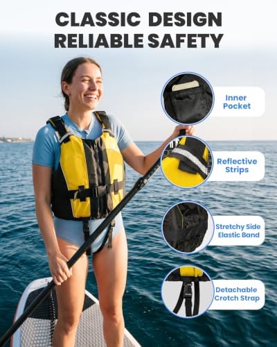 Owntop Swim Jacket Adult | Adjustable Crotch Strap | Large Armhole | Sturdy Zipper & Buckle | Kayak, Boating, Fishing, Paddle Sports - Image 3