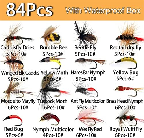 Fly Fishing Flies Kit Trout Steelhead Salmon Bass Flies Assortment 32Pcs-148pcs Include Dry Wet Flies Nymphs Streamers Maggot, Fly Lure Set - Image 2