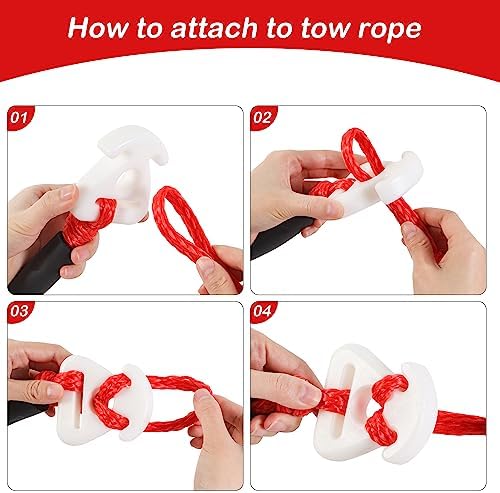 Heavy Duty Boat Tow Harness, Floating Ski Tow Boat Harness with Stainless Steel Hooks, Pulley and Float, Self Centering Tube Rope Tow Harness for Tubing, Water Skiing, Wakeboarding - Image 7