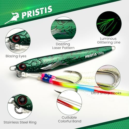 Pristis Convenient Fishing Gear Combination, 1.4 oz Saltwater Fishing Jigs & 3 Pack Heavy Duty Zinger Retractors, A Neat Option for Angler - Image 5