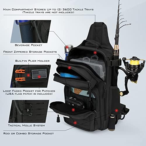 KastKing Blowbak Fishing Sling Bag, Fishing Backpack with Rod Holder - Image 4