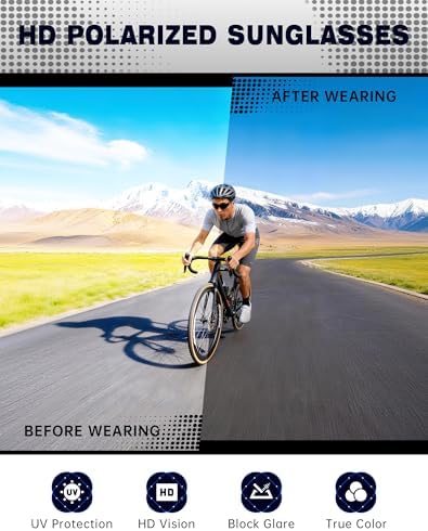 KALIYADI Sports Polarized Sunglasses Men UV400 Protection for Fishing Driving Cycling - Image 5