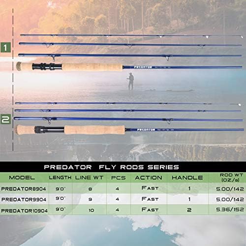 M MAXIMUMCATCH Maxcatch Predator Big Game and Saltwater Fly Fishing Rod: 7'11''/9'/9'2''/10', 4-Piece, 8/9/10/11/12 Weight - Image 4