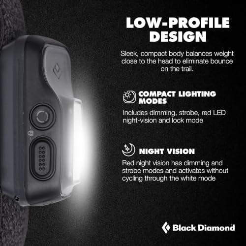 BLACK DIAMOND Cosmo 350-R Headlamp, Rechargeable, Dimmable Bright, Graphite - Image 3
