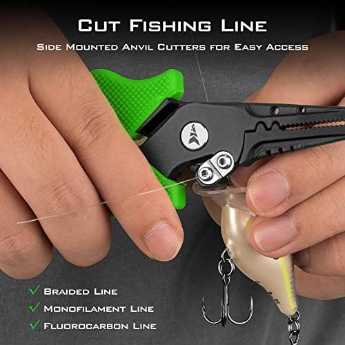 KastKing Cutthroat 7.5" Saltwater Fishing Pliers & Scissors Set, Green - Image 4