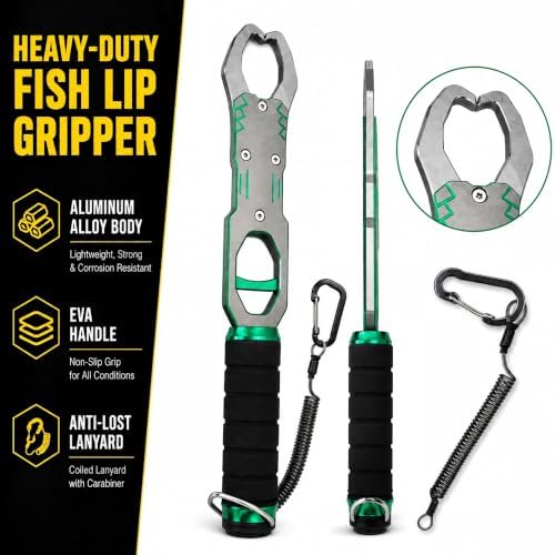 Fish Lip Gripper with Scale, 40LB Fish Grabber, One-Finger Quick Release - Image 2