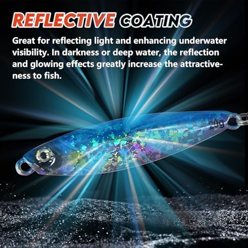 Eupheng Micro Shore Jigging Lure, Metal Jigs Fishing Lures Saltwater, Vertical Jigging & Shore Casting Baits for Tuna Salmon Bass Striper Mackerel - Image 4