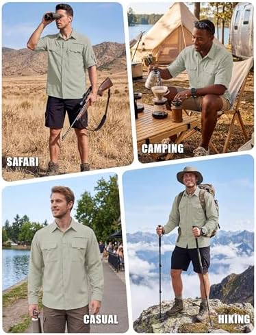 WULFUL Men's Sun Protection Fishing Shirts UPF 50+ Lightweight Quick Dry Cooling Long Sleeve Shirts for Work Hiking Safari - Image 2